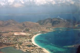 Saint-Martin et Anguilla en toile de fond - Vue réelle