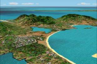 Saint-Martin et Anguilla en toile de fond - Vue simulateur